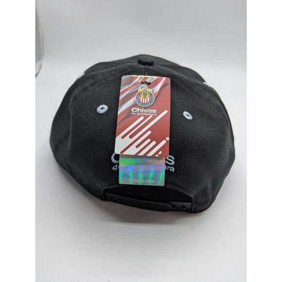 Fan Ink C.D. Chivas Guadalajara Snapback Hat Black, Pink Logo, One Size Unisex - Picture 2 of 3